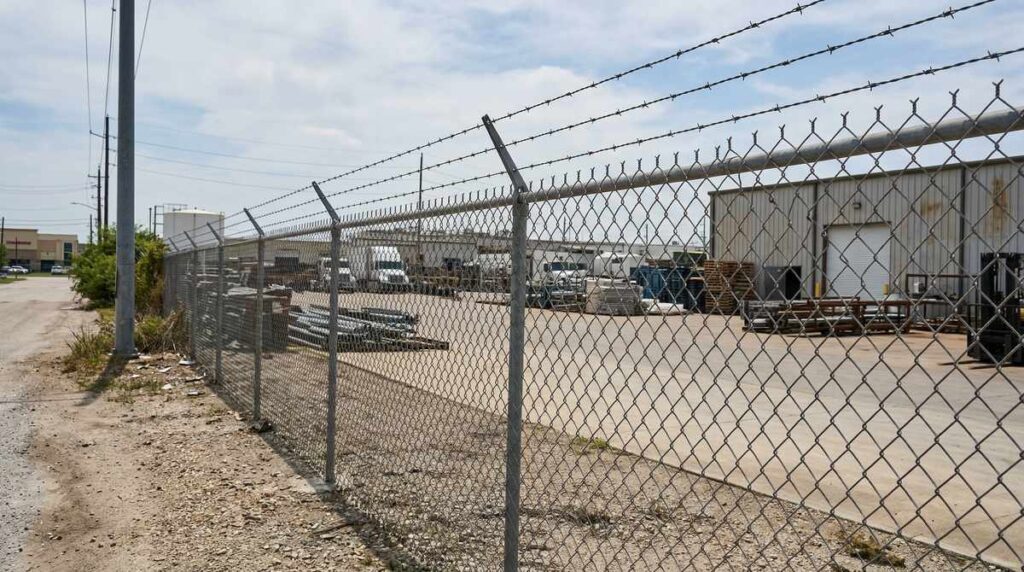 chain link fence with barbed wire - Griffin Fence Houston TX