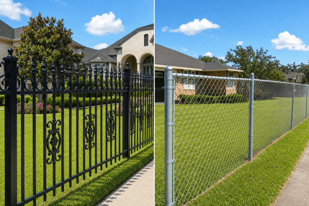 Iron Fence vs. Chain Link: Which Is Better for Houston Properties? | Griffin Fence Iron Fence vs. Chain Link: Which Is Better for Houston Properties? | Griffin Fence